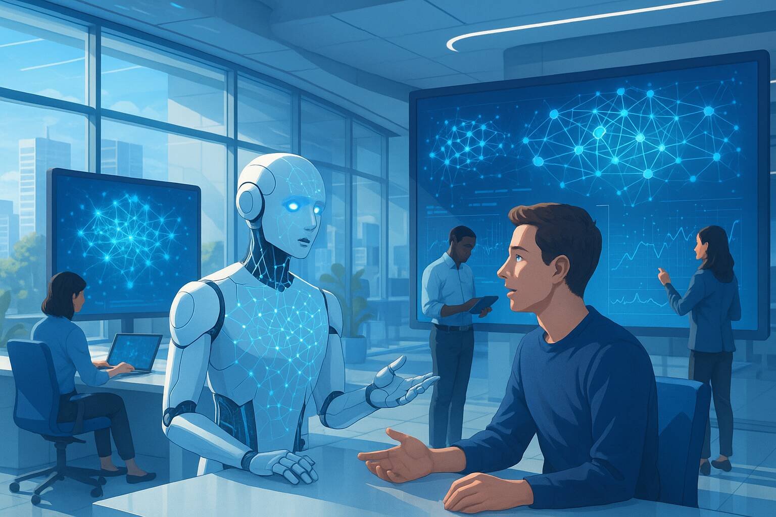 Utforska de senaste AI-trenderna 2025, teknologiska genombrott och framtidsperspektiv. Avslöja vanliga myter och förstå hur AI förändrar industrier.